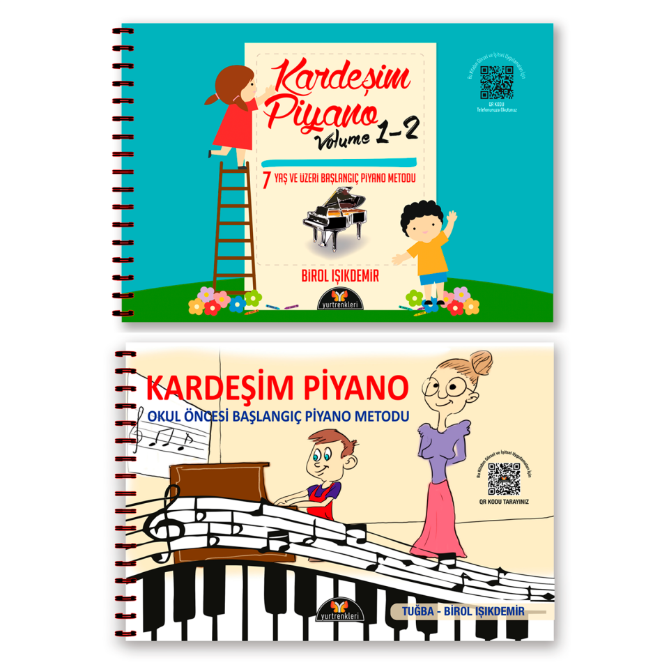 Kardeşim Piyano Volume 1-2  ve Kardeşim Piyano Okul Öncesi  (2'Lİ SET)